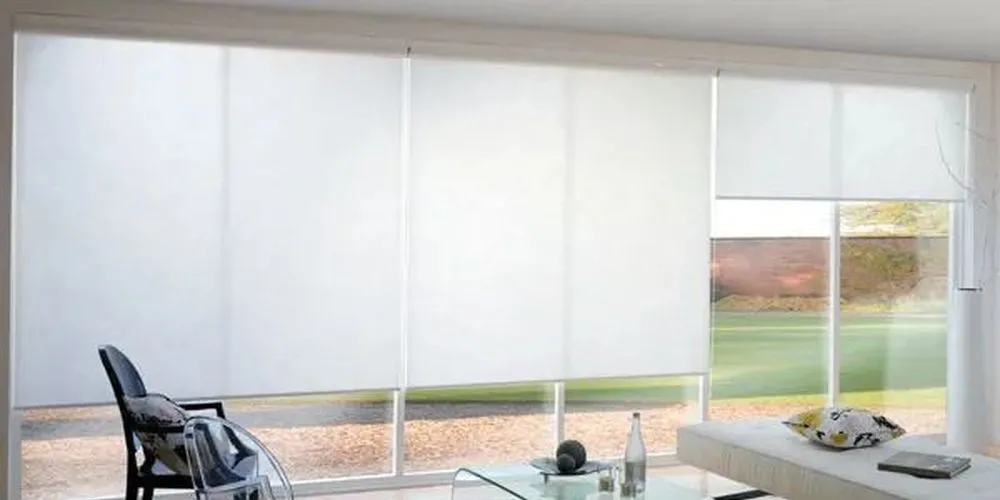 Фото моторизованные рулонные шторы  в гостиную